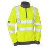 Leo Workwear Elberry Class 2 Hi-Vis Yellow Women's 1/4 Zip Sweatshirt Leo Workwear Elberry Class 2 Hi-Vis Yellow Women's 1/4 Zip Sweatshirt